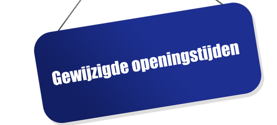 Wijziging openingstijden vanaf 1 juni